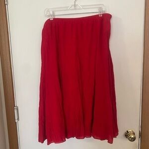 Westport 1x ladies, red crêpe, midi, length skirt